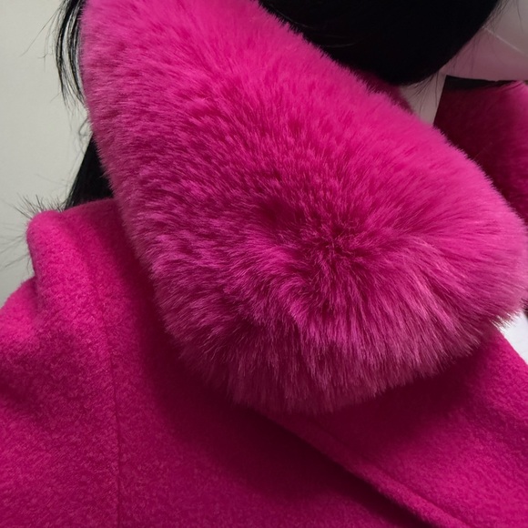 Women's Pink Double-Breasted Coat - Picture 6 of 15